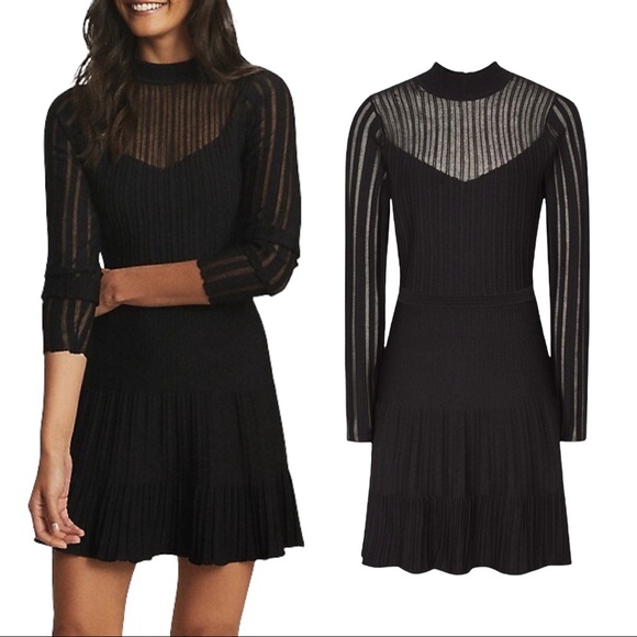 Reiss Dresses & Skirts - 🗂 Reiss Clemmy Sheer Stripe Knitted Mini Dress